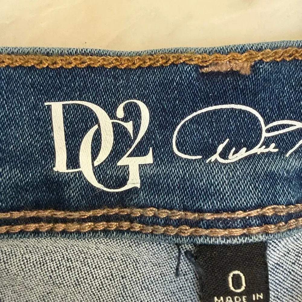 DG2 by Diane Gilman Laced Hem Skinny Jeans size 0 NWT - Picture 5 of 8
